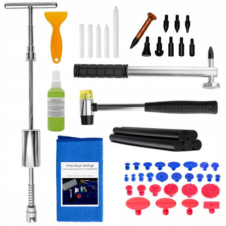 Dent removal kit hammers and knockdowns